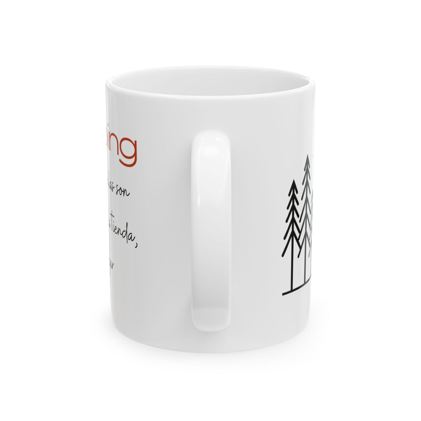 Camping Ceramic Mug, Estrellas Coffee Cup 11oz, White Coffee Mug, Camping Bajo las Estrellas, Birthday Gift, Anniversary,