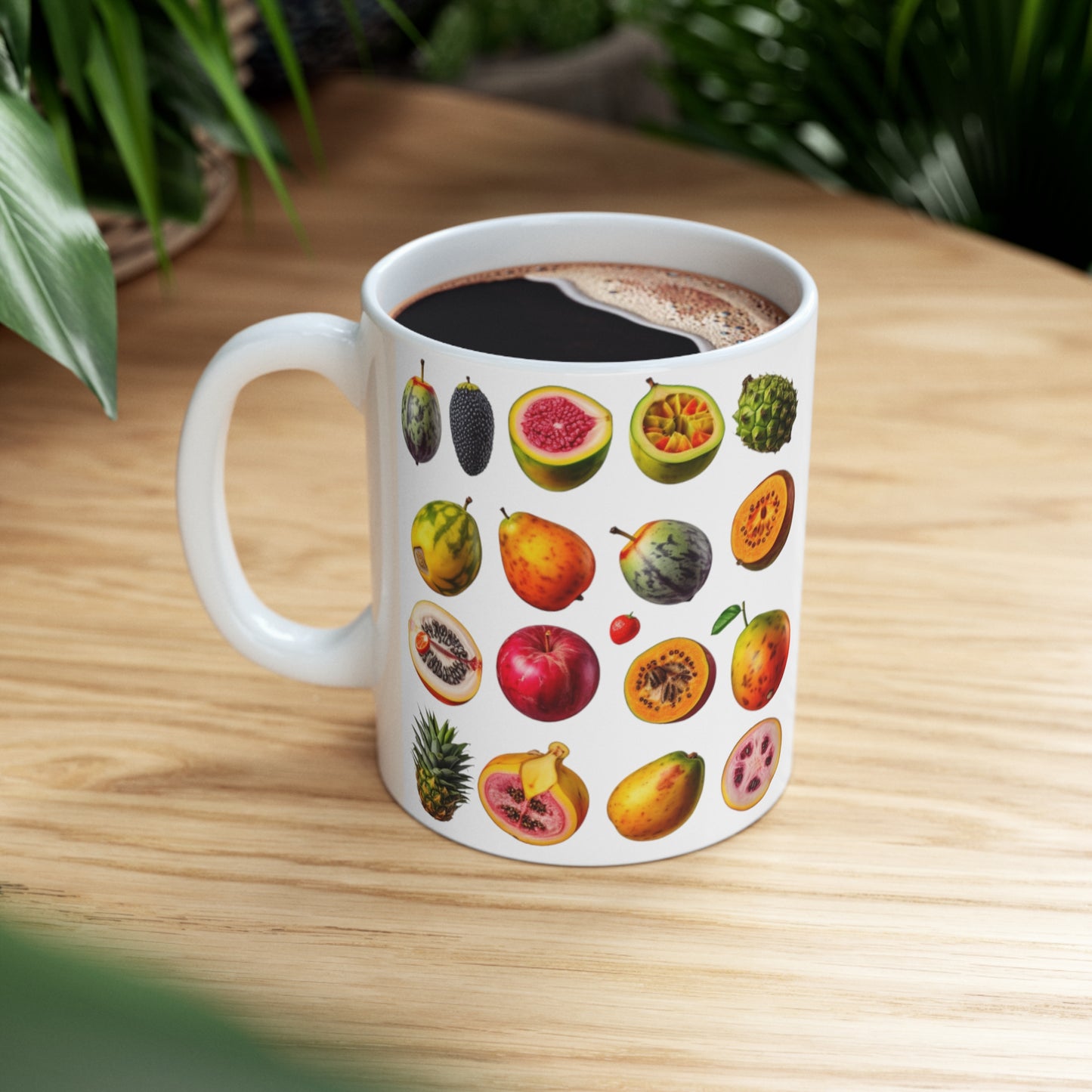 Assorted Fruits, Ceramic Mug 11oz
