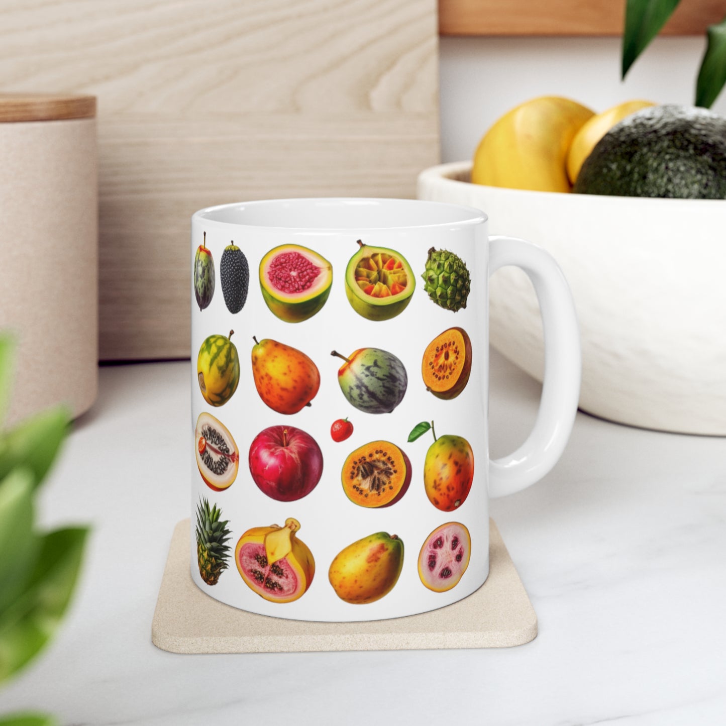 Assorted Fruits, Ceramic Mug 11oz