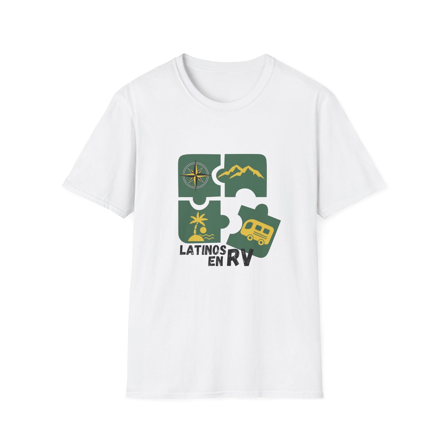 Latinos en RV LOGO / Puzzle Graphic Unisex Softstyle T-Shirt