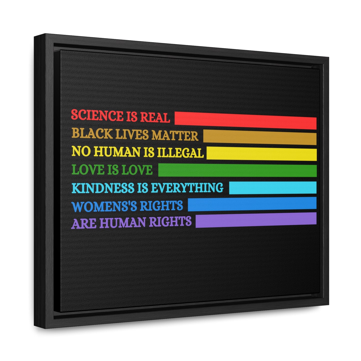 LGBTQ, Gallery Canvas Wraps, Horizontal Frame, Science is Real, Love is Love, Kindness is Everything, Are Human Rights, Gay Canva, Gay Men.