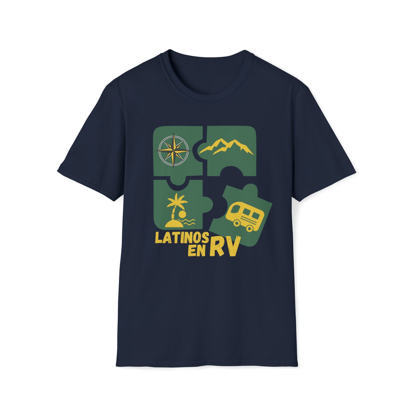 Latinos en Rv, Unisex Softstyle T-Shirt, Rv Life, Latinos, Rv, Unisex