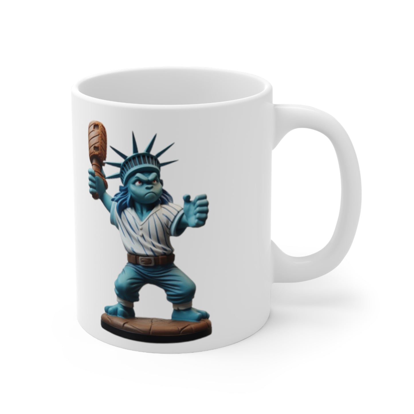 baseball player statue of liberty Ceramic Mug 11oz