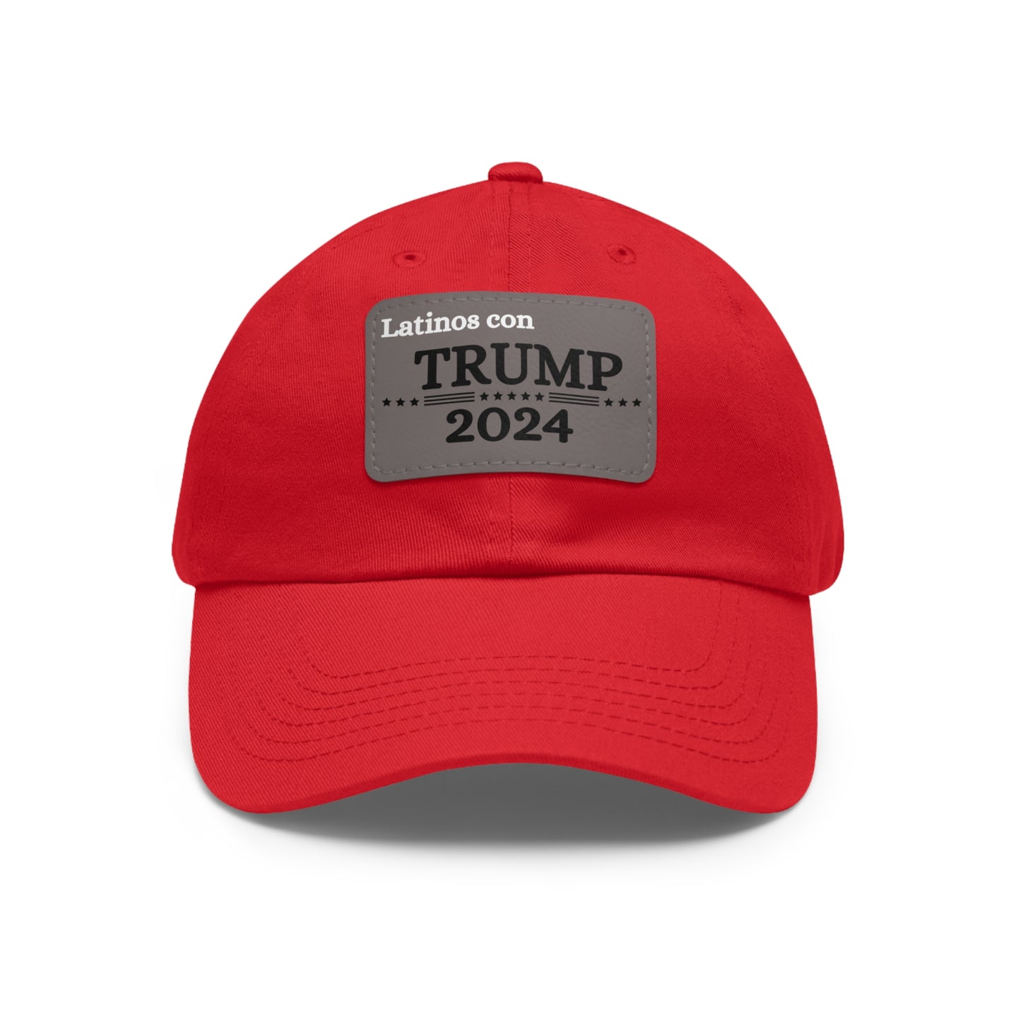 Dad Hat with Leather Patch Latinos con Donald Trump 2024 (Rectangle)