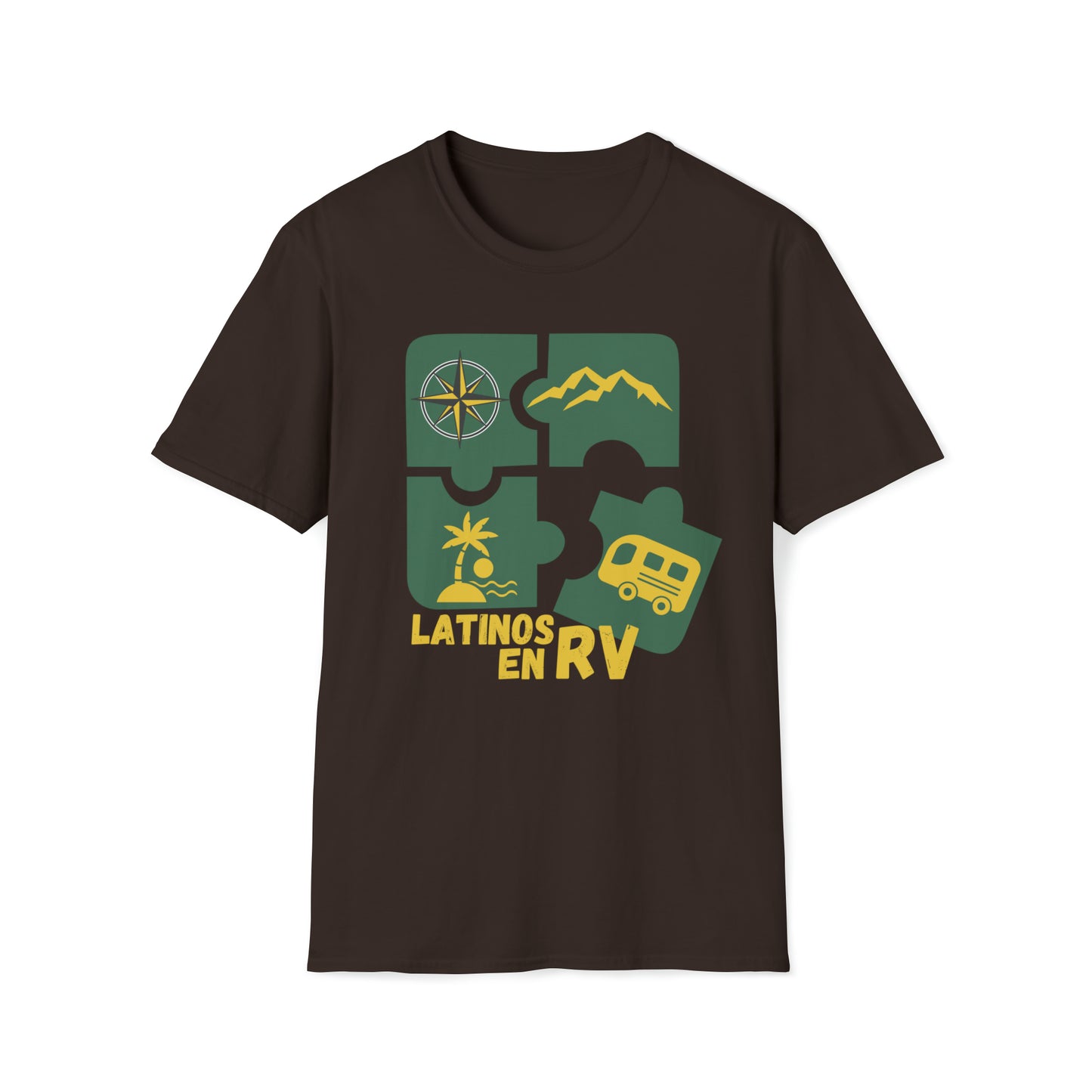 Latinos en Rv, Unisex Softstyle T-Shirt, Rv Life, Latinos, Rv, Unisex