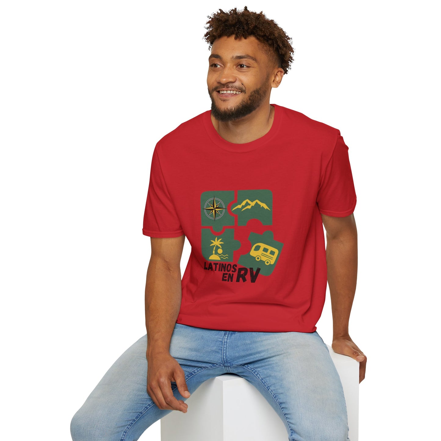 Latinos en RV LOGO / Puzzle Graphic Unisex Softstyle T-Shirt