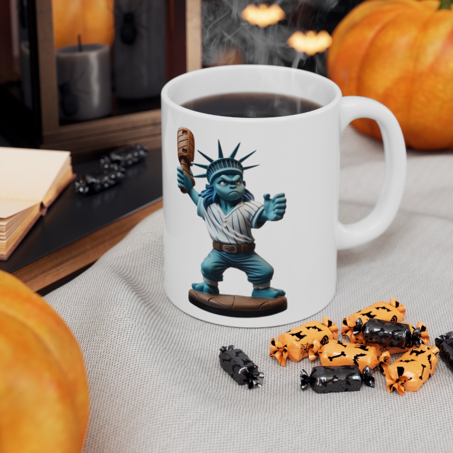 baseball player statue of liberty Ceramic Mug 11oz