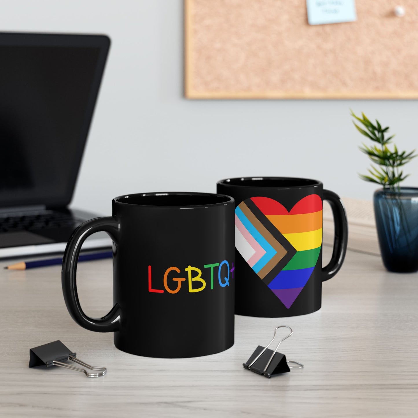 LGBTQ+, 11oz Black Mug, Love is Love