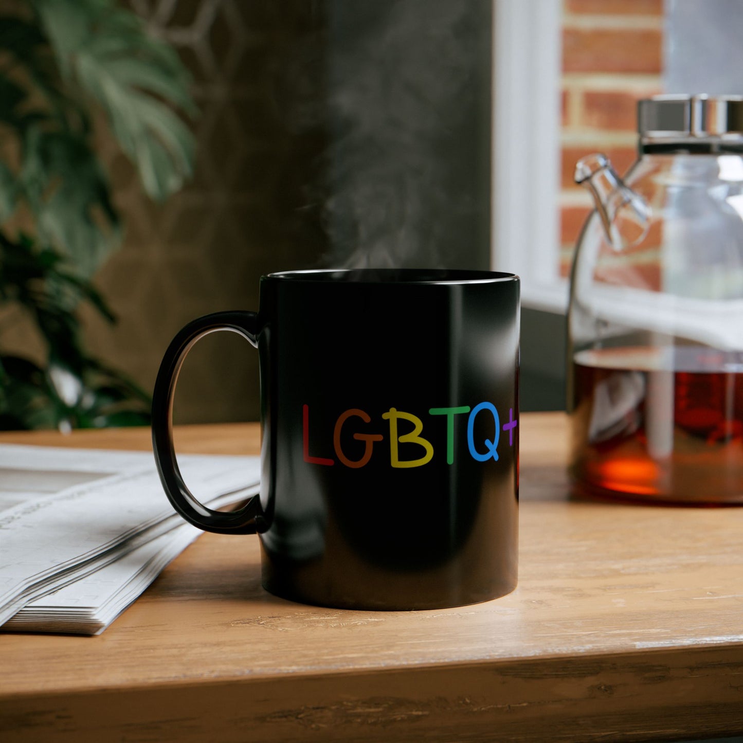 LGBTQ+, 11oz Black Mug, Love is Love