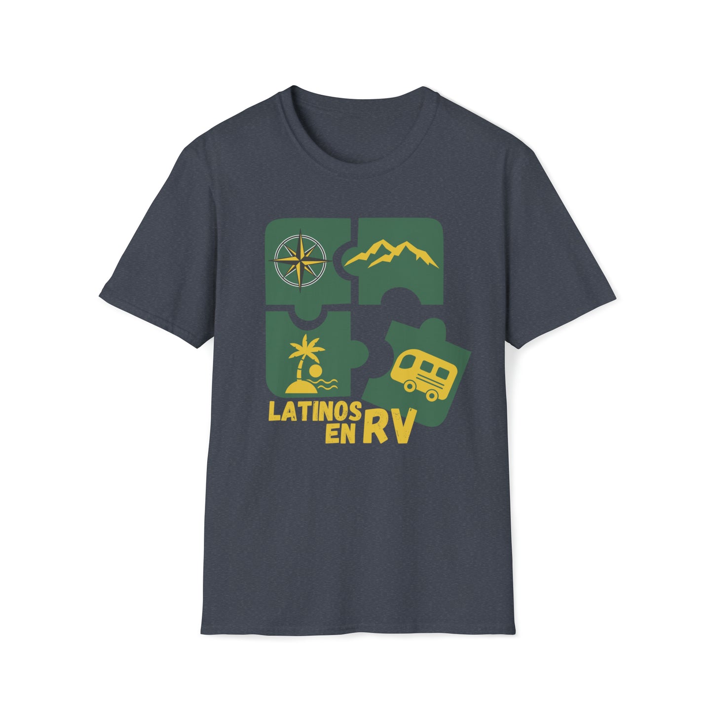 Latinos en Rv, Unisex Softstyle T-Shirt, Rv Life, Latinos, Rv, Unisex