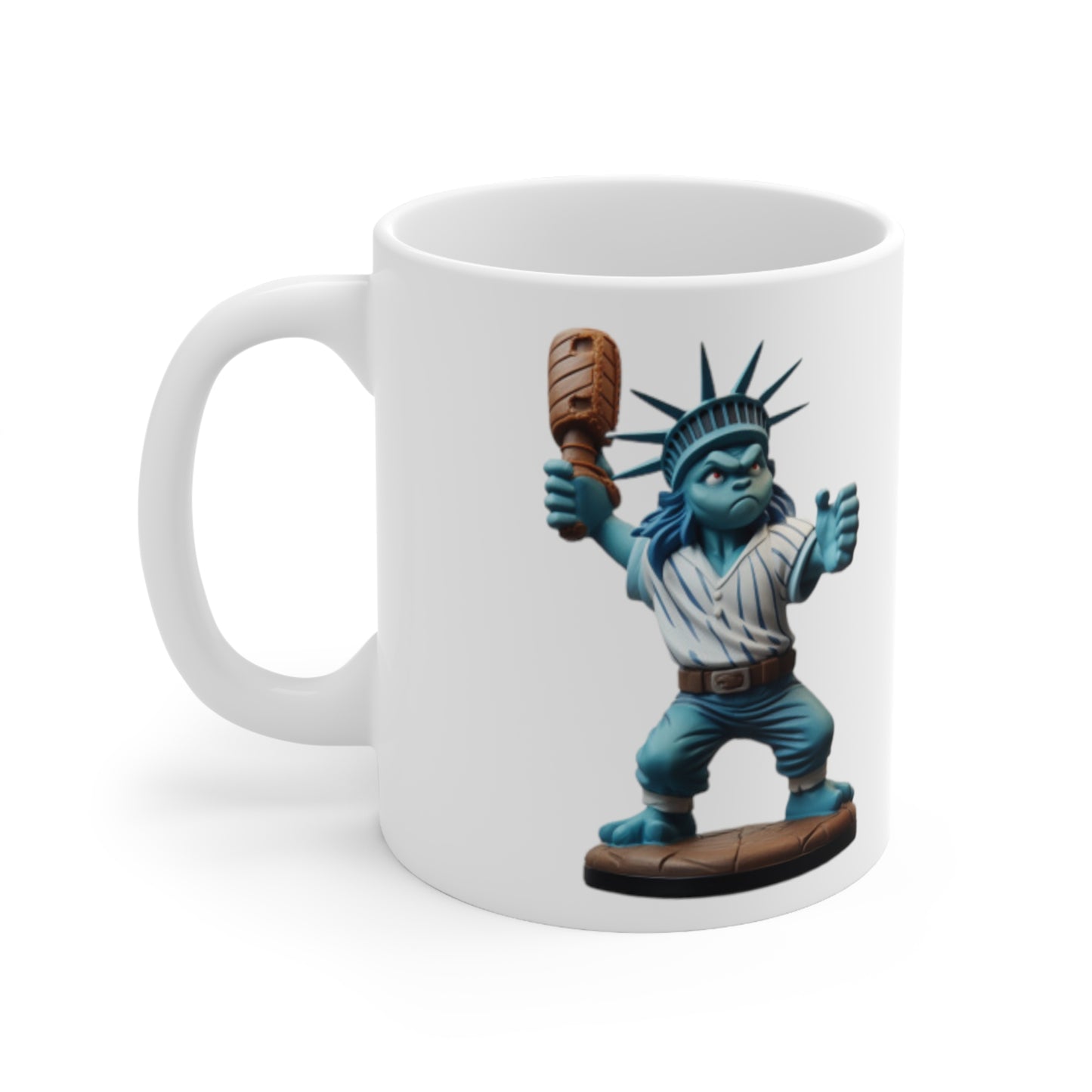 baseball player statue of liberty Ceramic Mug 11oz