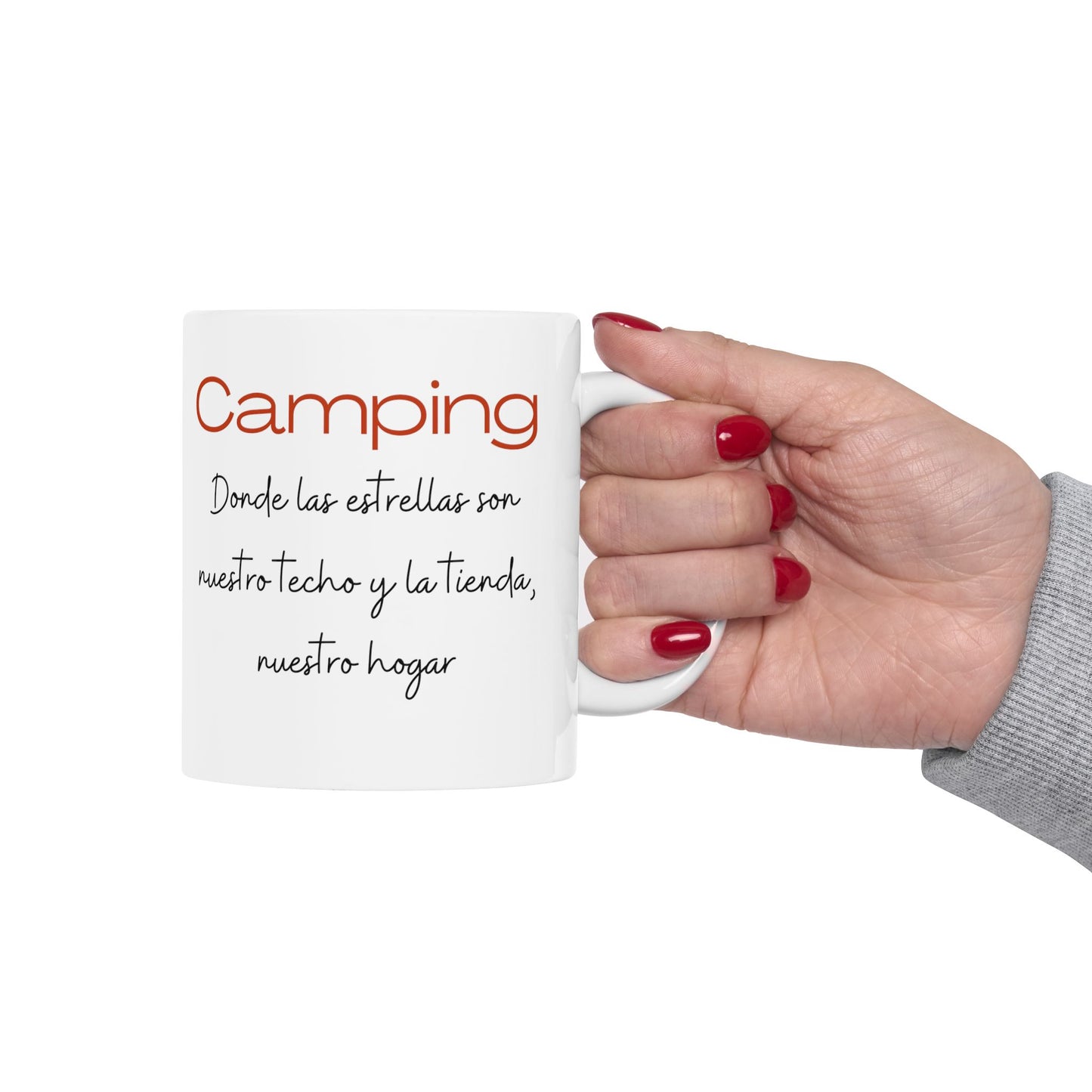 Camping Ceramic Mug, Estrellas Coffee Cup 11oz, White Coffee Mug, Camping Bajo las Estrellas, Birthday Gift, Anniversary,