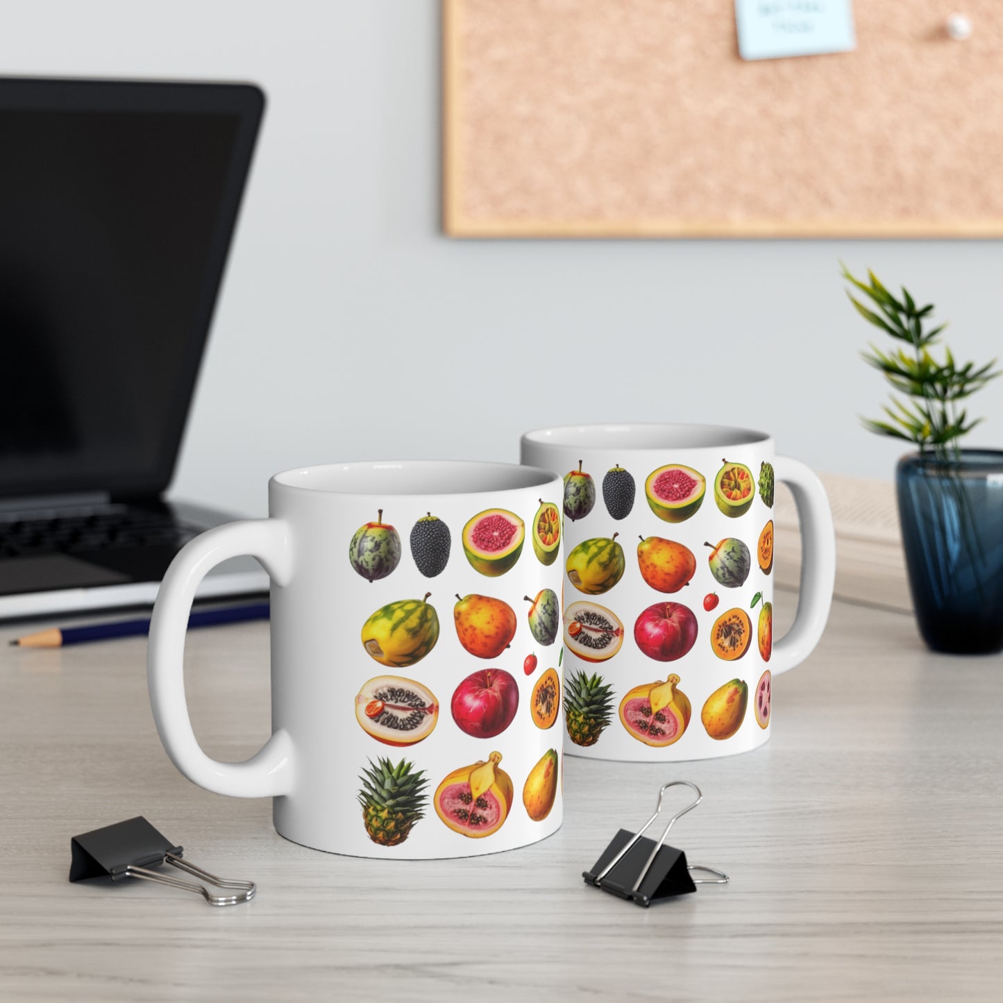 Assorted Fruits, Ceramic Mug 11oz