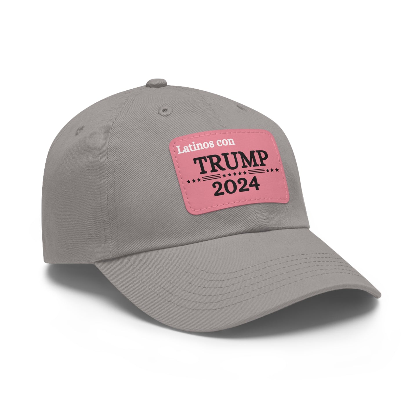 Dad Hat with Leather Patch Latinos con Donald Trump 2024 (Rectangle)