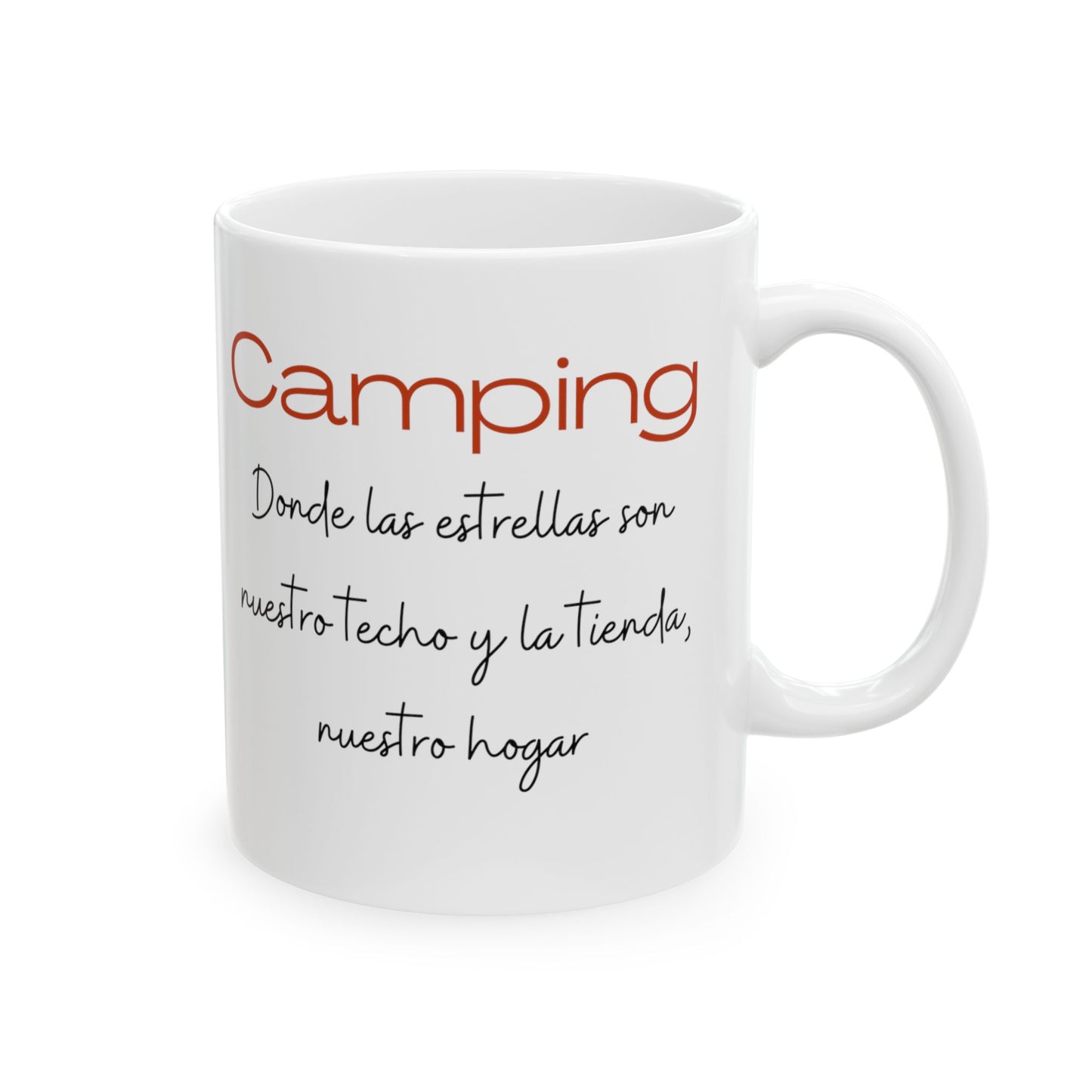 Camping Ceramic Mug, Estrellas Coffee Cup 11oz, White Coffee Mug, Camping Bajo las Estrellas, Birthday Gift, Anniversary,