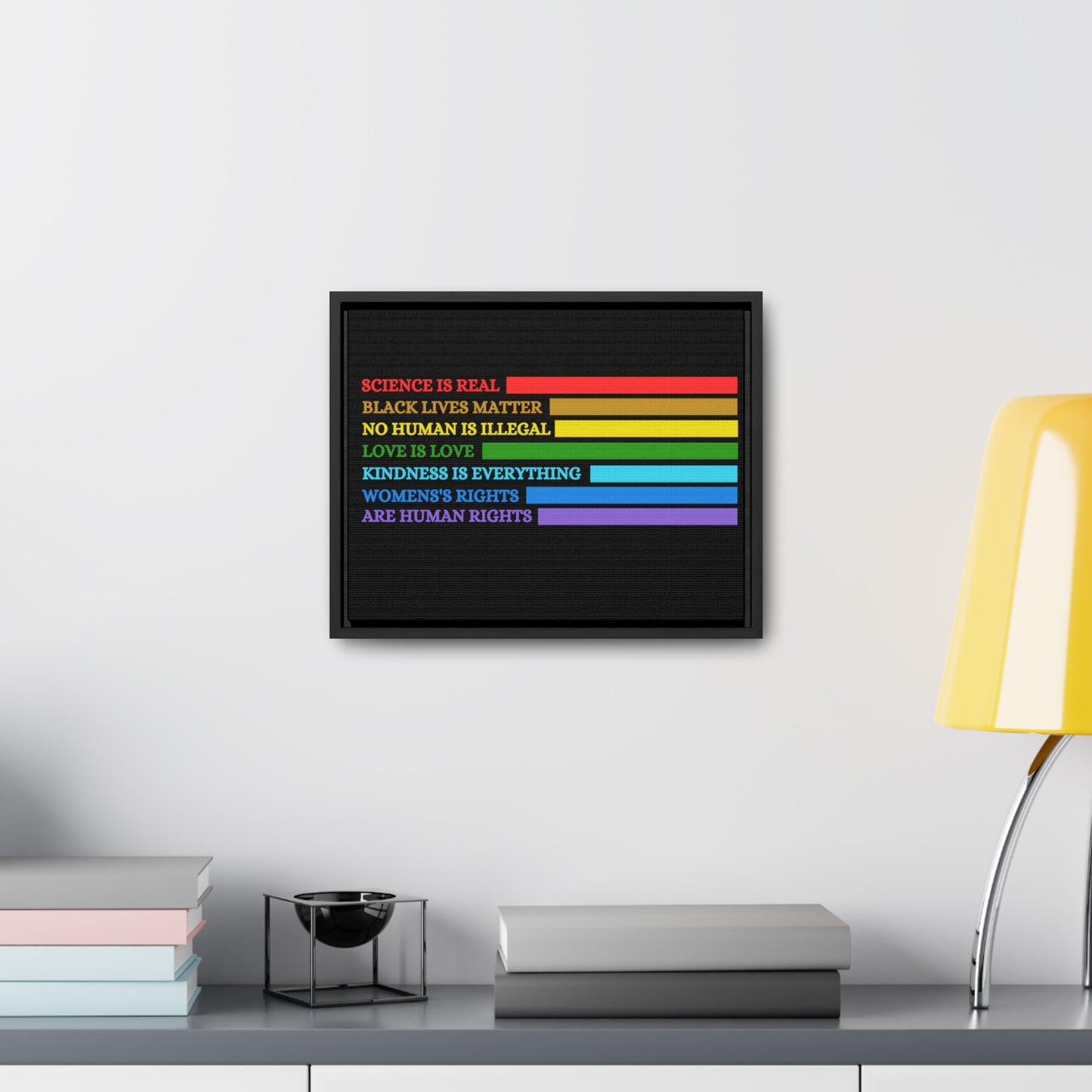 LGBTQ, Gallery Canvas Wraps, Horizontal Frame, Science is Real, Love is Love, Kindness is Everything, Are Human Rights, Gay Canva, Gay Men.