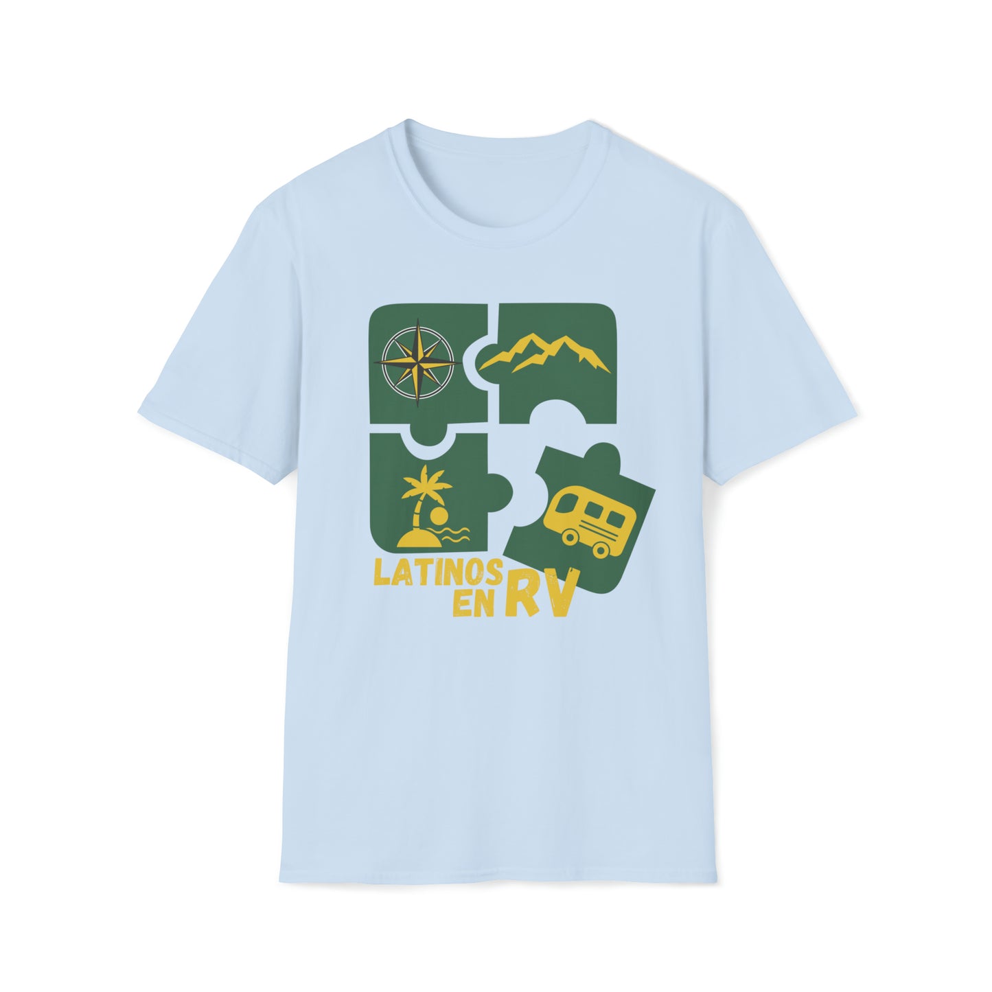 Latinos en Rv, Unisex Softstyle T-Shirt, Rv Life, Latinos, Rv, Unisex