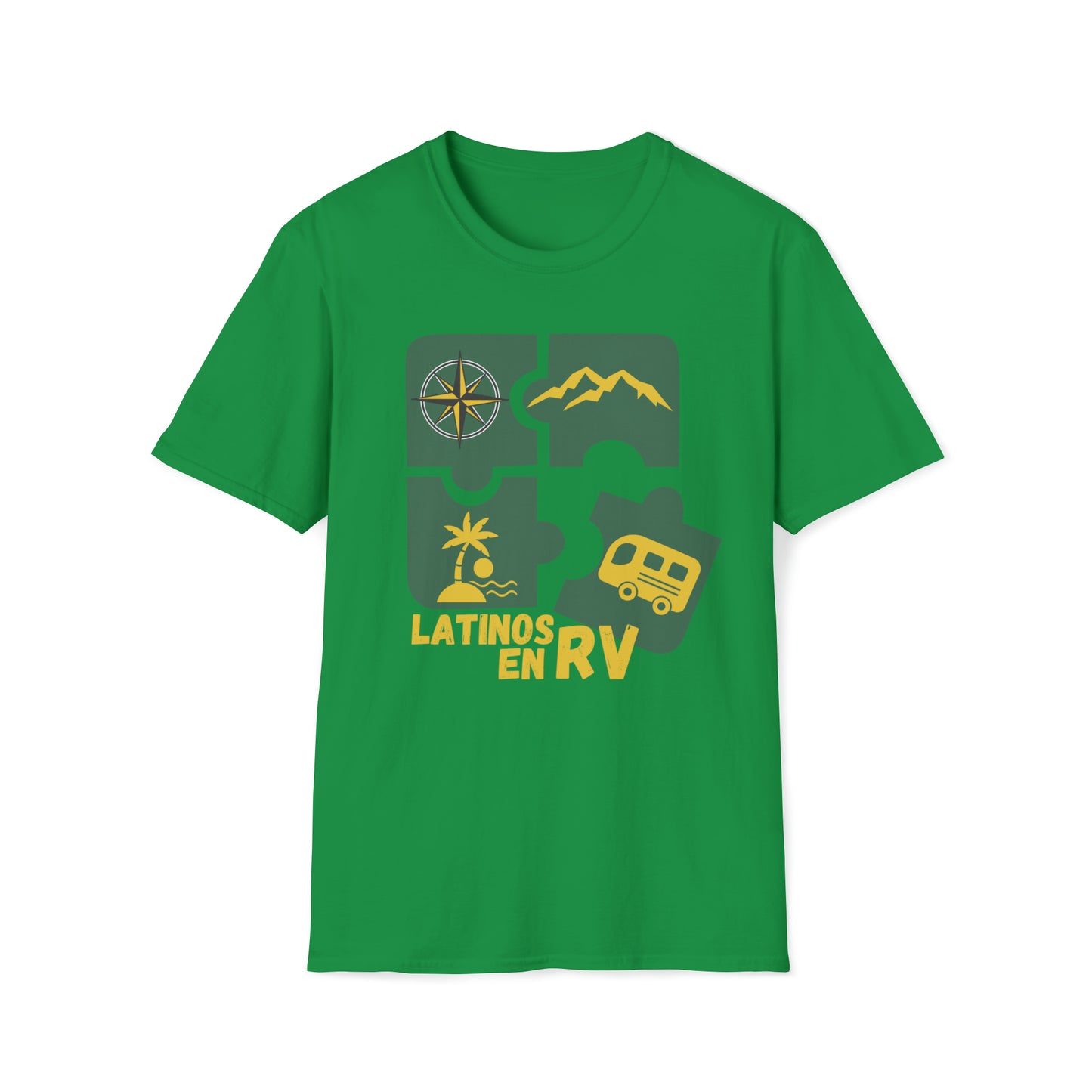 Latinos en Rv, Unisex Softstyle T-Shirt, Rv Life, Latinos, Rv, Unisex