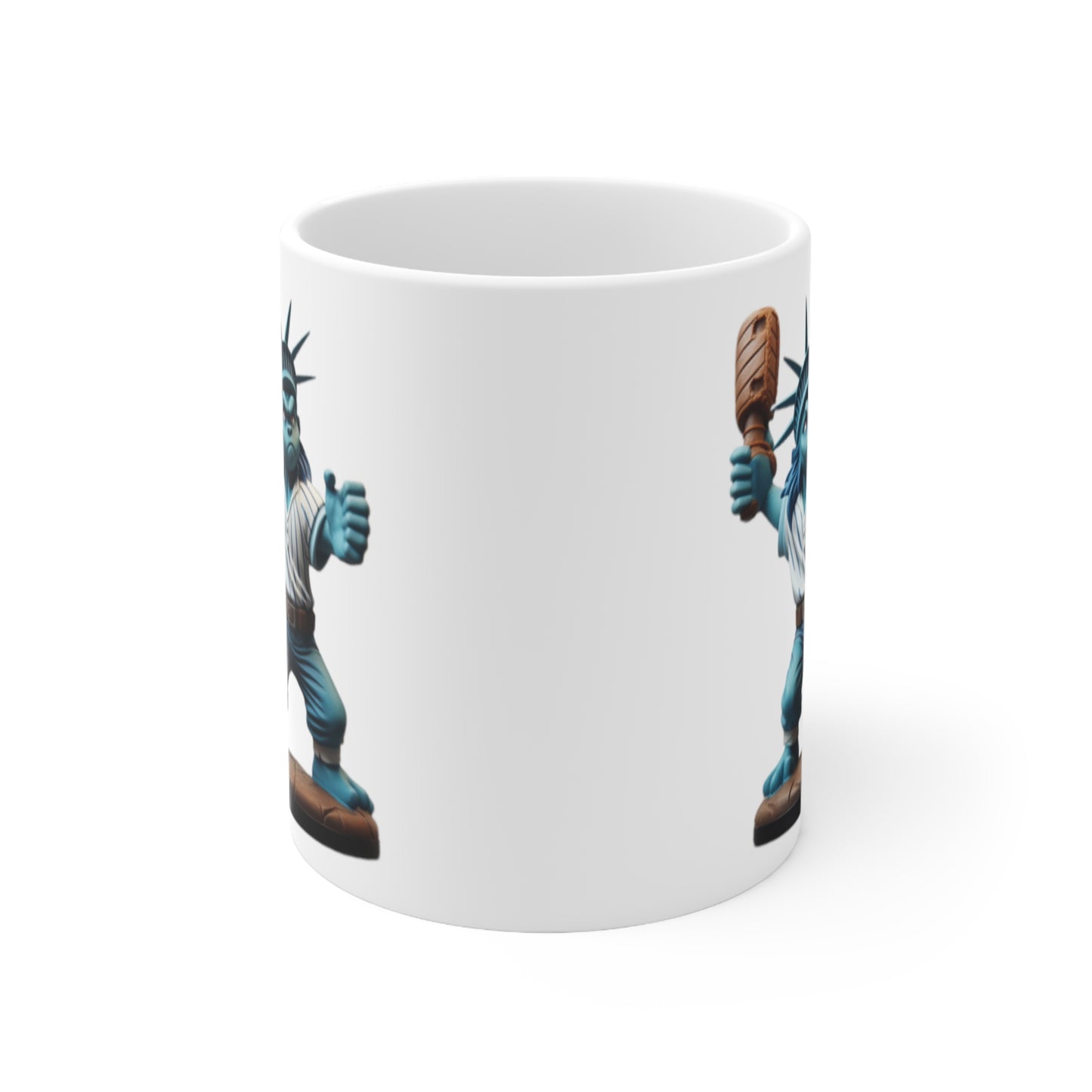 baseball player statue of liberty Ceramic Mug 11oz