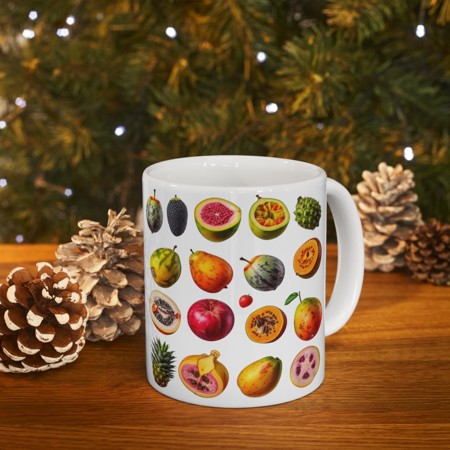 Assorted Fruits, Ceramic Mug 11oz