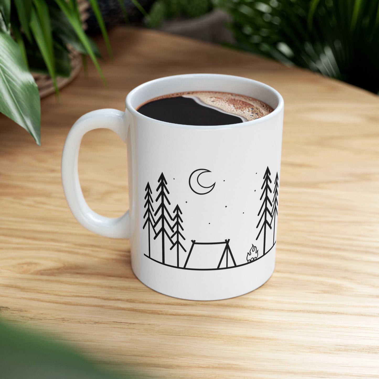 Camping Ceramic Mug, Estrellas Coffee Cup 11oz, White Coffee Mug, Camping Bajo las Estrellas, Birthday Gift, Anniversary,