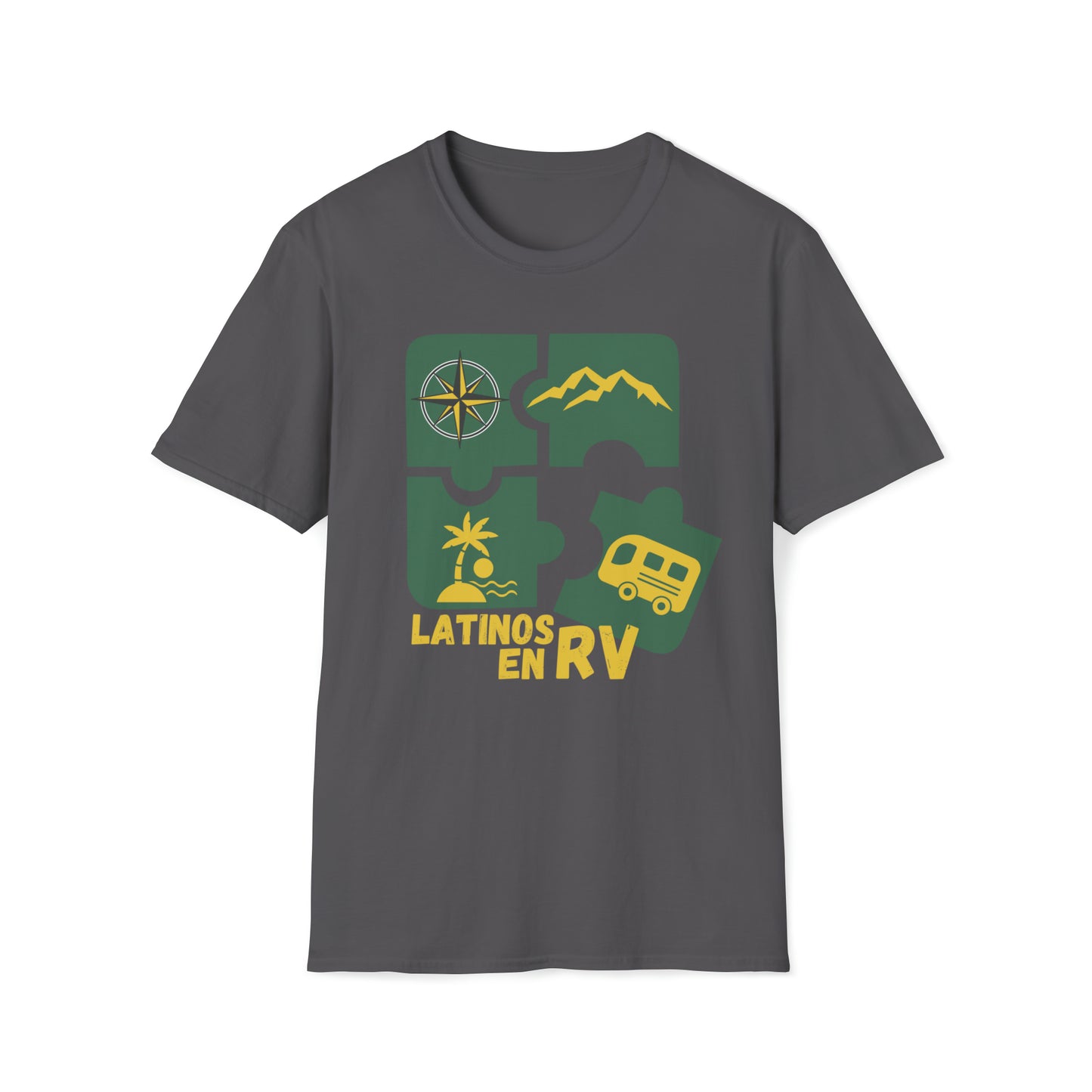 Latinos en Rv, Unisex Softstyle T-Shirt, Rv Life, Latinos, Rv, Unisex