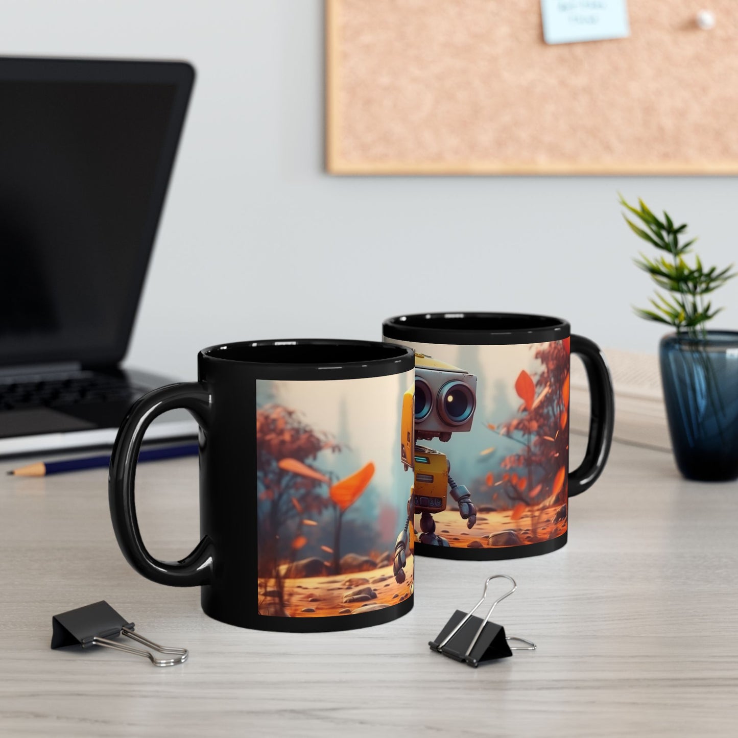 AI Robot Coffee Mug / 11oz Black Mug