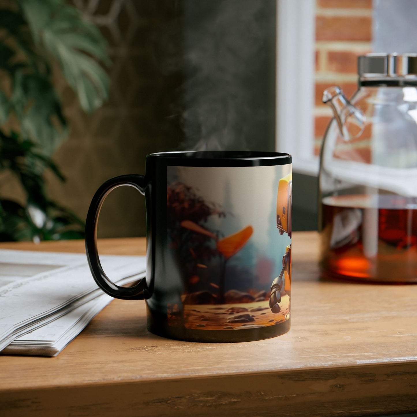 AI Robot Coffee Mug / 11oz Black Mug