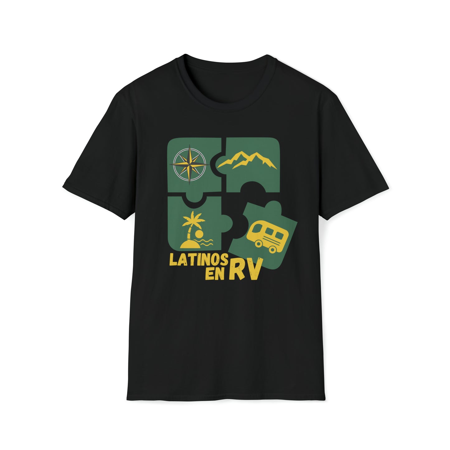 Latinos en Rv, Unisex Softstyle T-Shirt, Rv Life, Latinos, Rv, Unisex