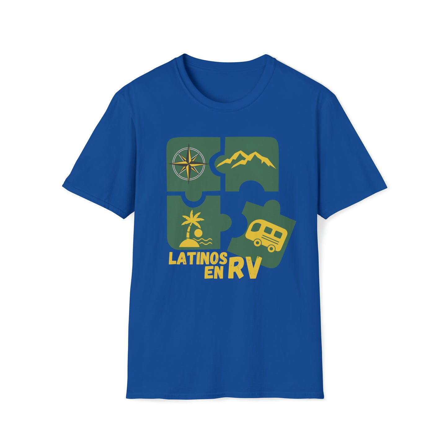 Latinos en Rv, Unisex Softstyle T-Shirt, Rv Life, Latinos, Rv, Unisex