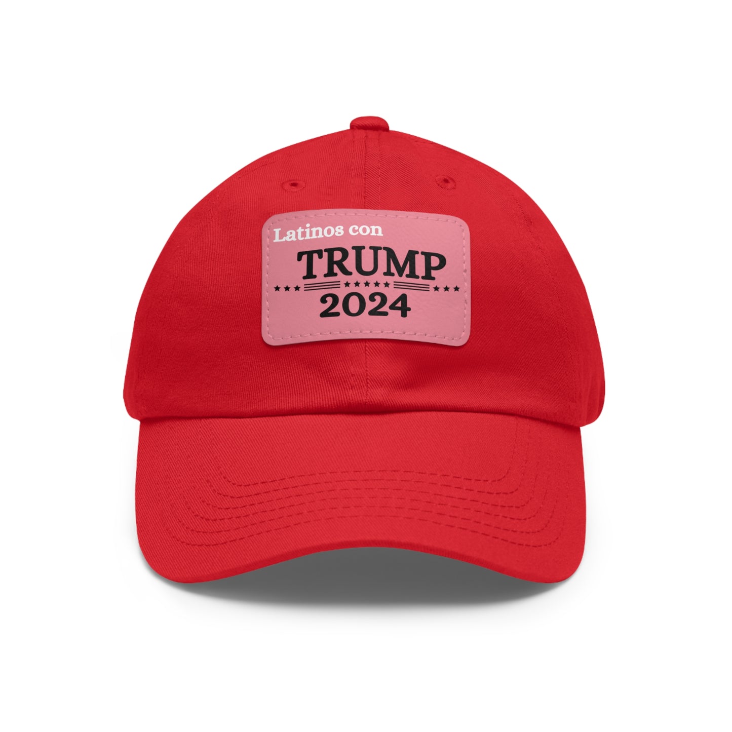 Dad Hat with Leather Patch Latinos con Donald Trump 2024 (Rectangle)