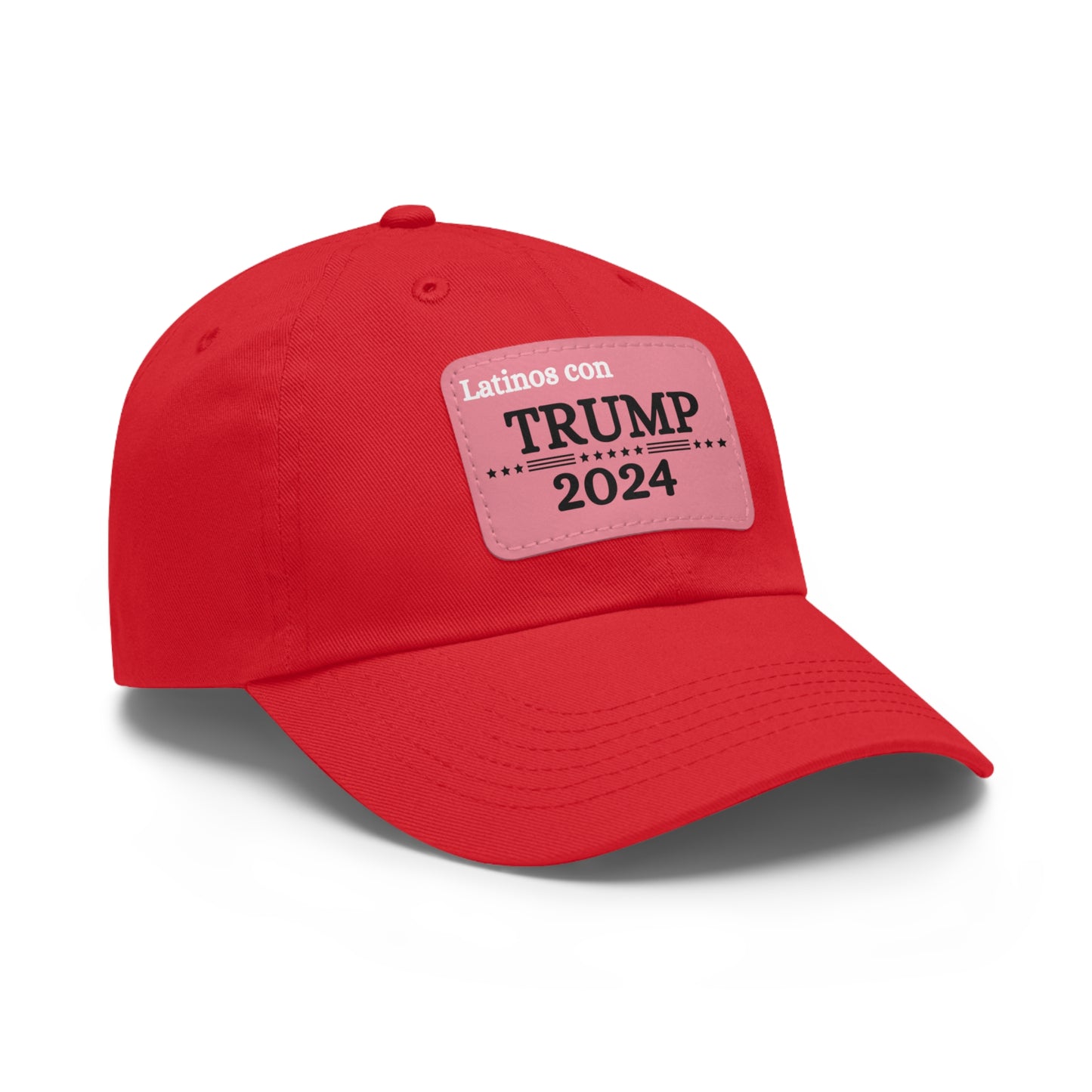 Dad Hat with Leather Patch Latinos con Donald Trump 2024 (Rectangle)