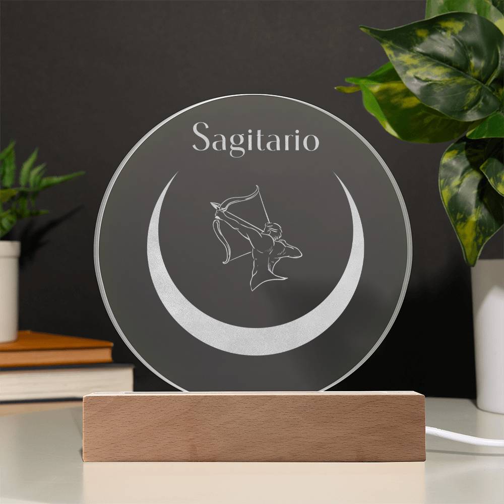 Sagitario - LED Placa de Acrílico Grabado