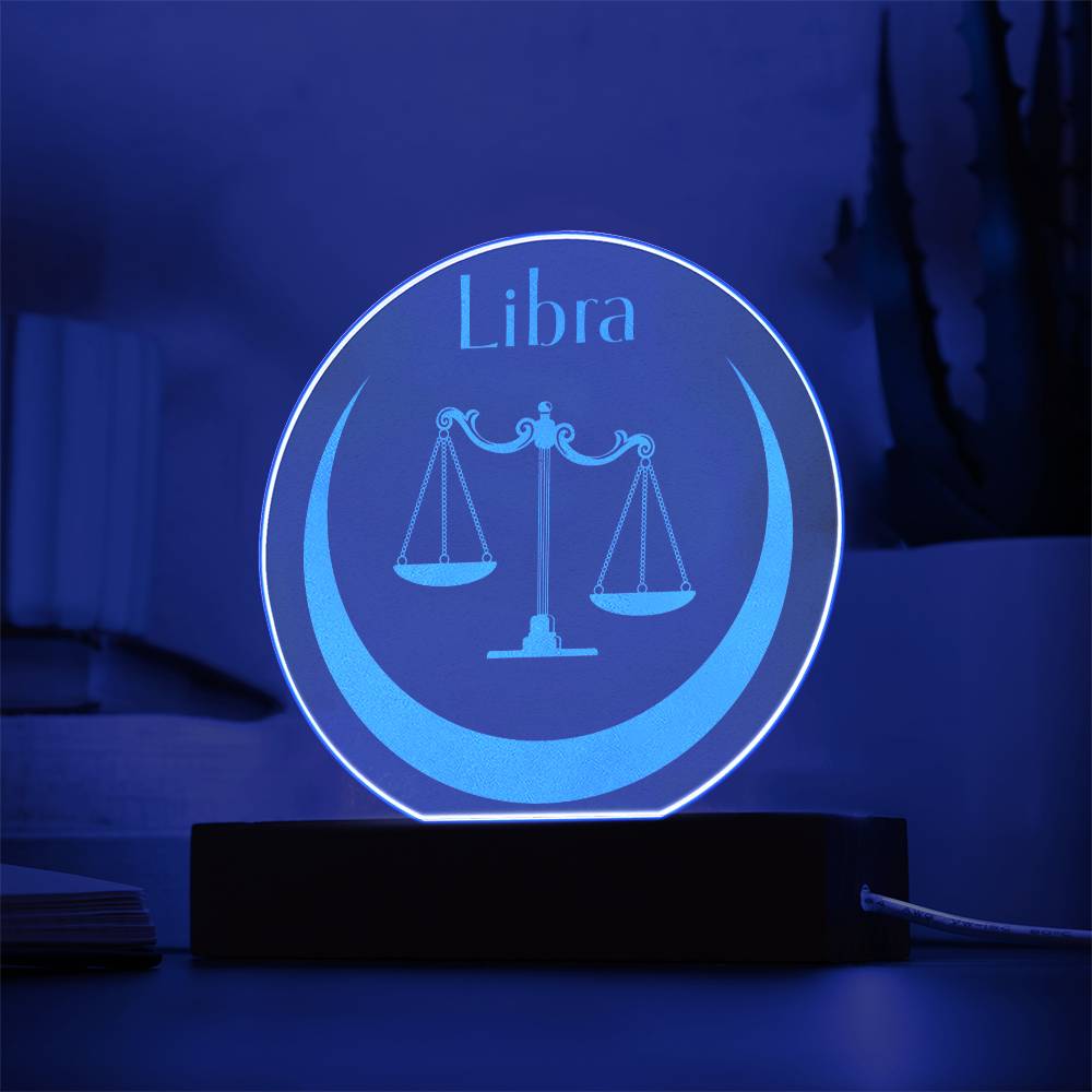 Libra - Placa de Acrílico Grabada