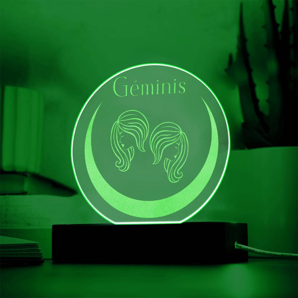 Géminis - Placa de Acrílico Grabada