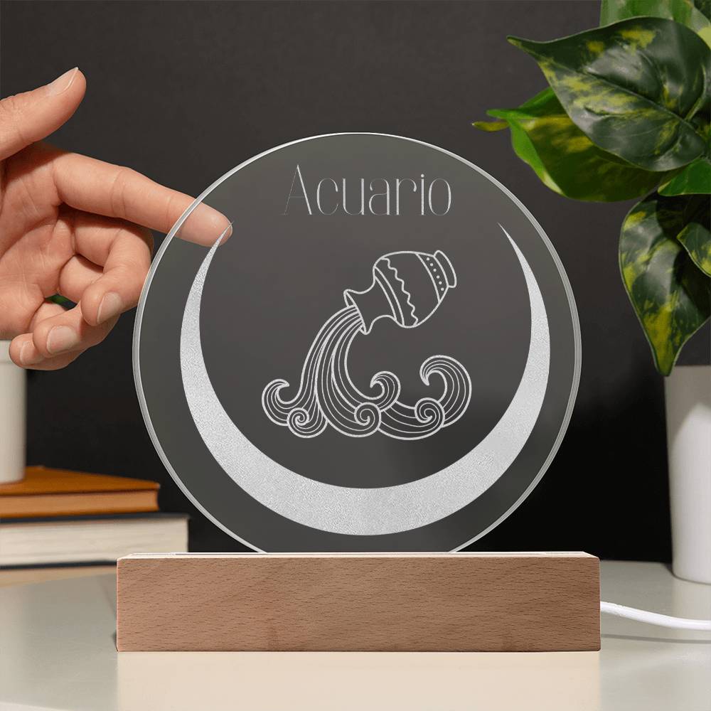Acuario - Placa de Acrílico Grabada