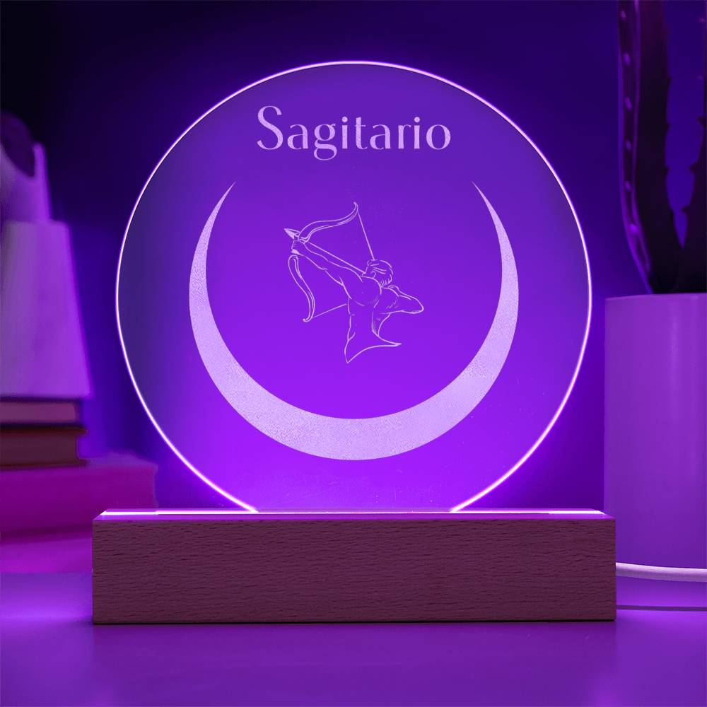 Sagitario - LED Placa de Acrílico Grabado