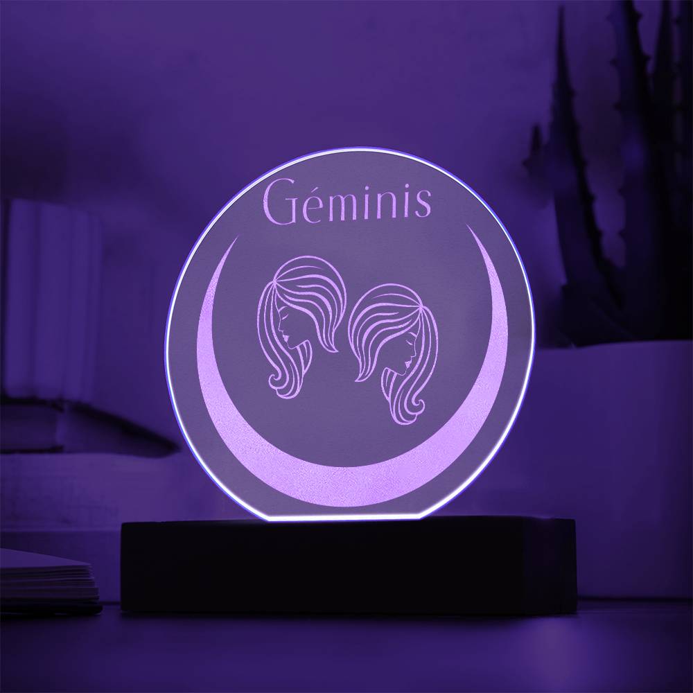 Géminis - Placa de Acrílico Grabada
