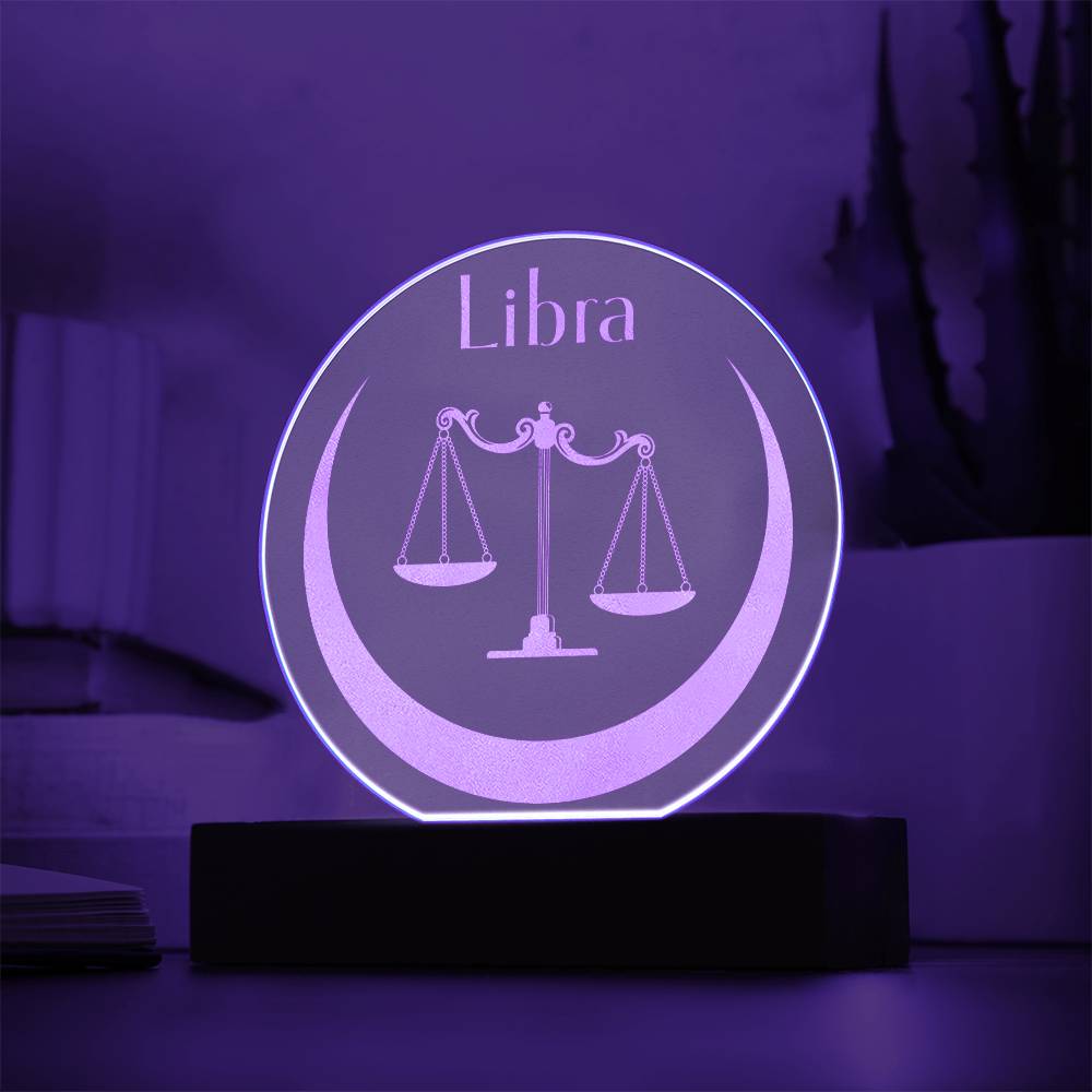 Libra - Placa de Acrílico Grabada