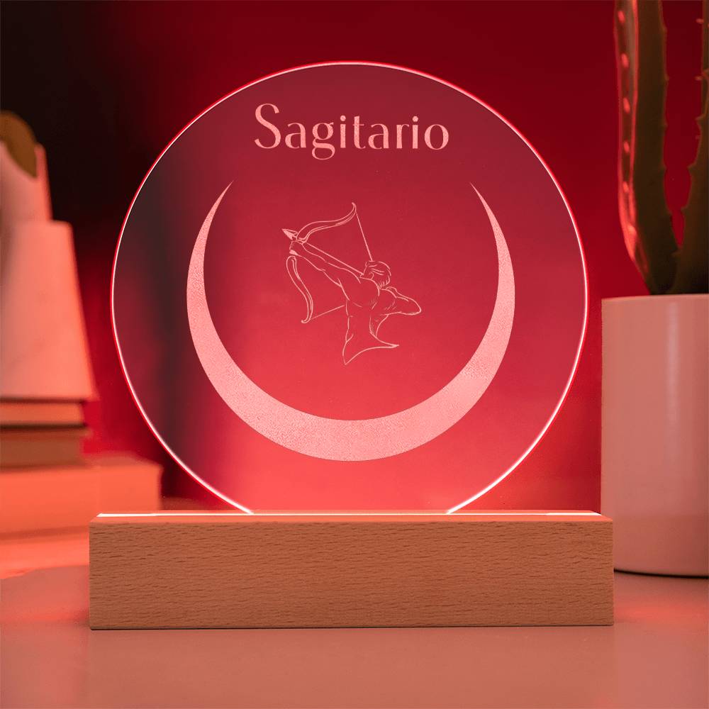 Sagitario - LED Placa de Acrílico Grabado