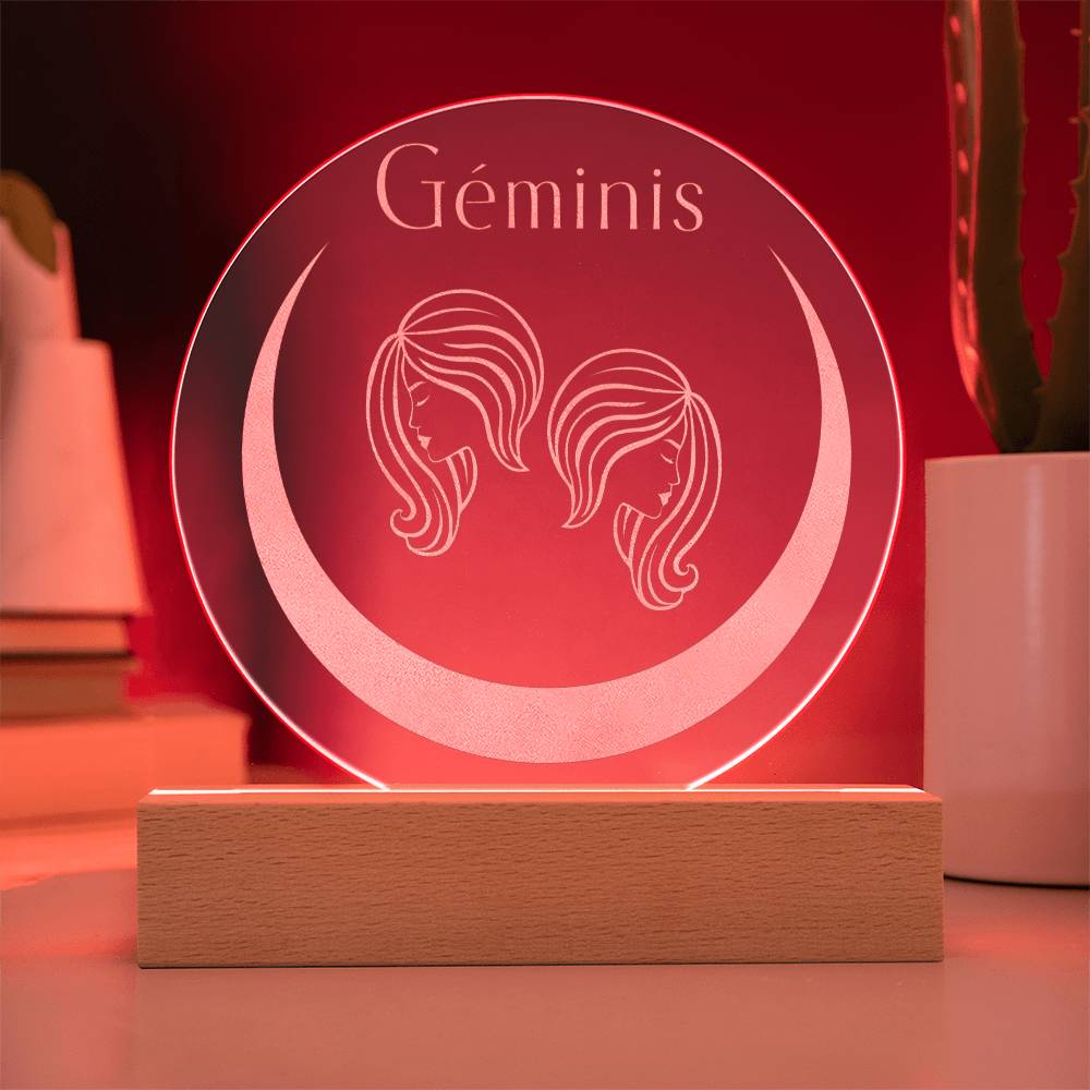 Géminis - Placa de Acrílico Grabada