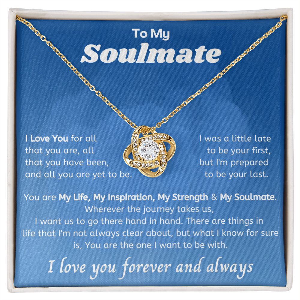 To My Soulmate Love Knot Necklace