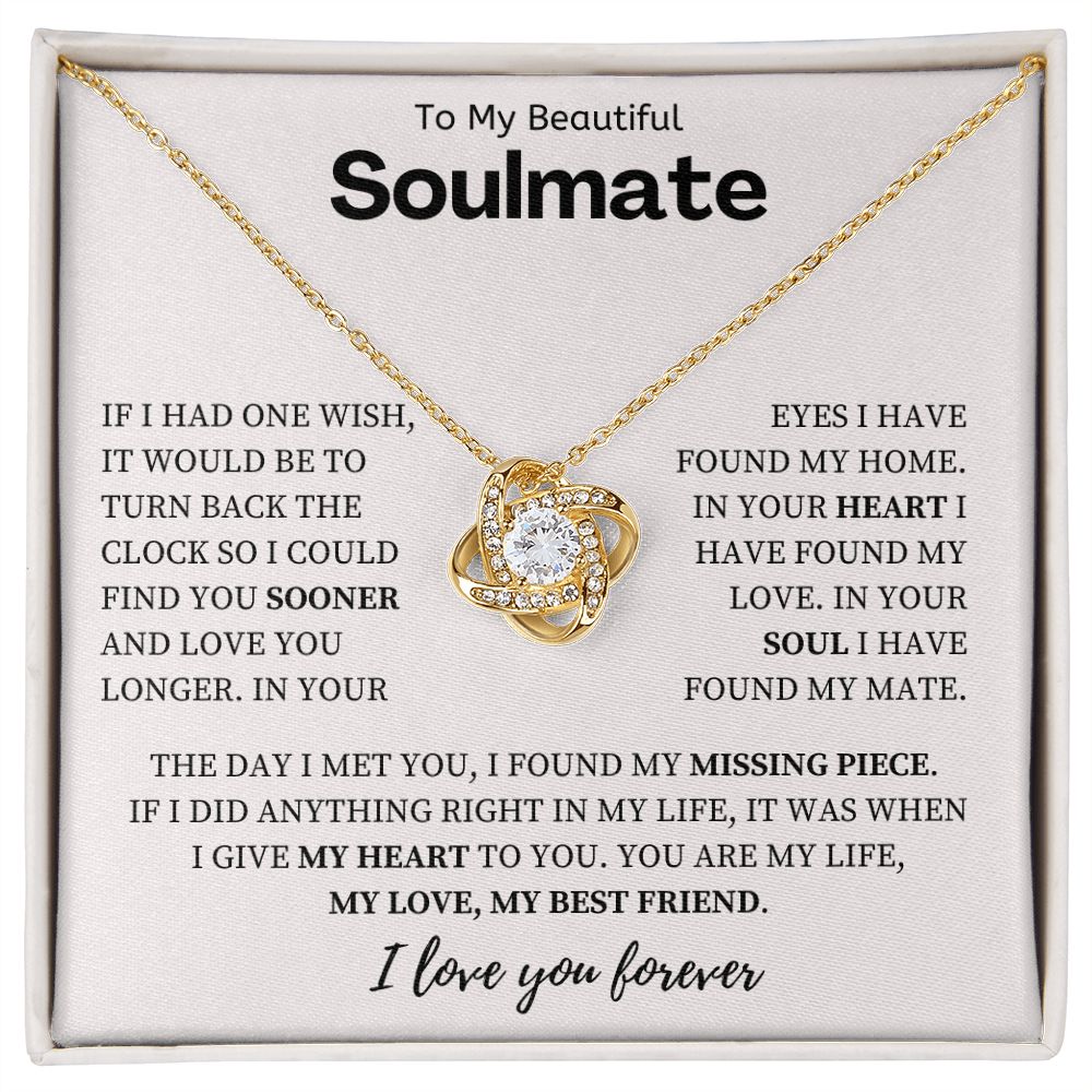 To My Beautiful Soulmate, Love Knot Necklace