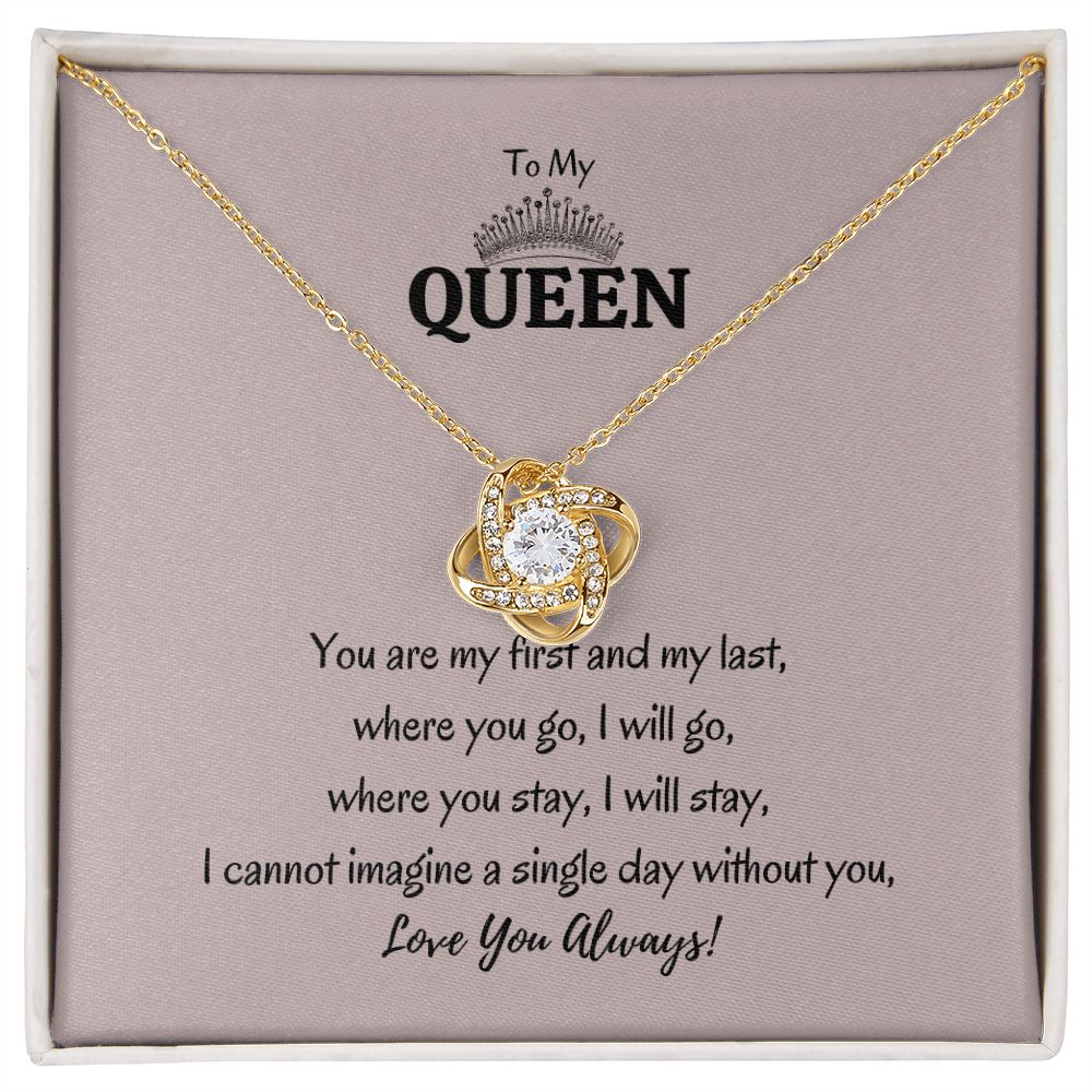 To My Queen Love Knot Necklace