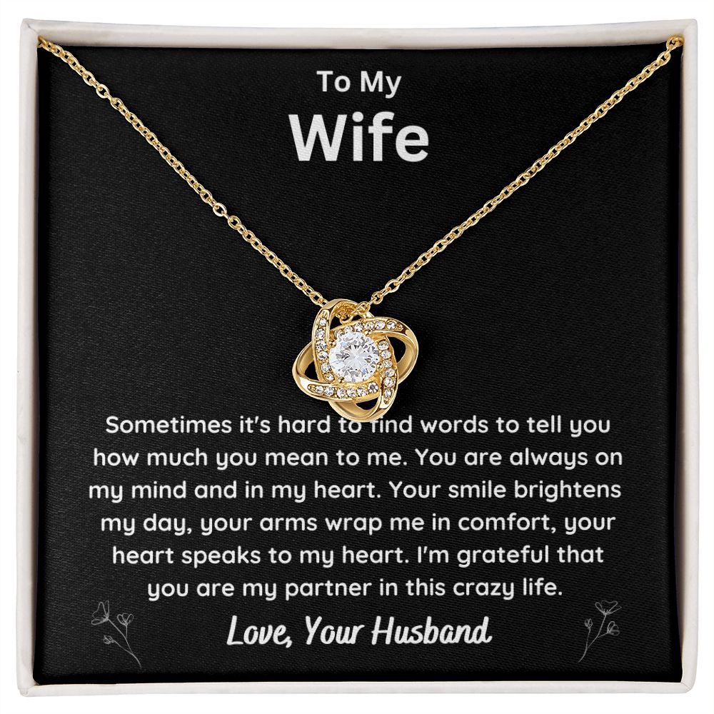 To My Wife Love Knot Necklace