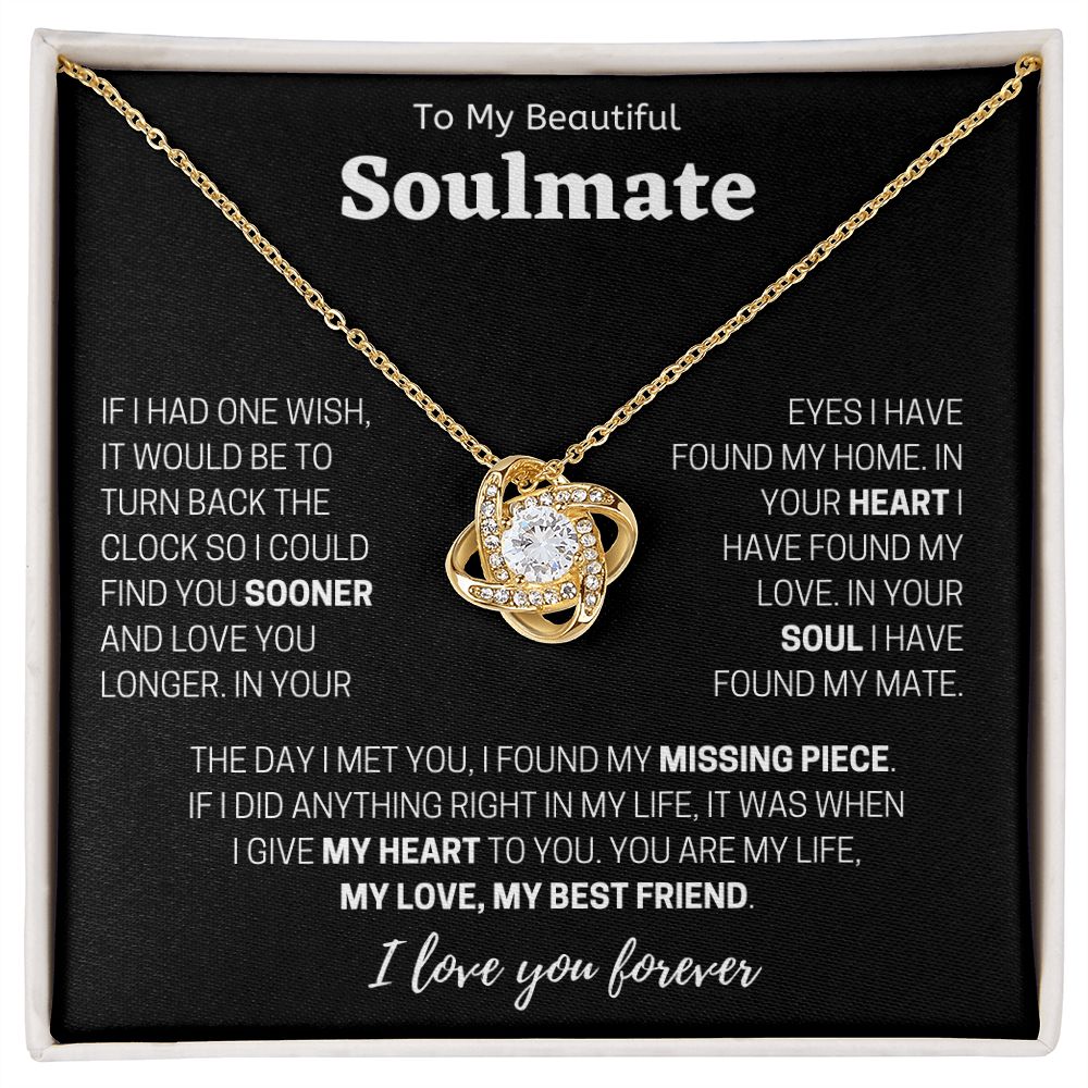 To My Beautiful Soulmate Love Knot Necklace