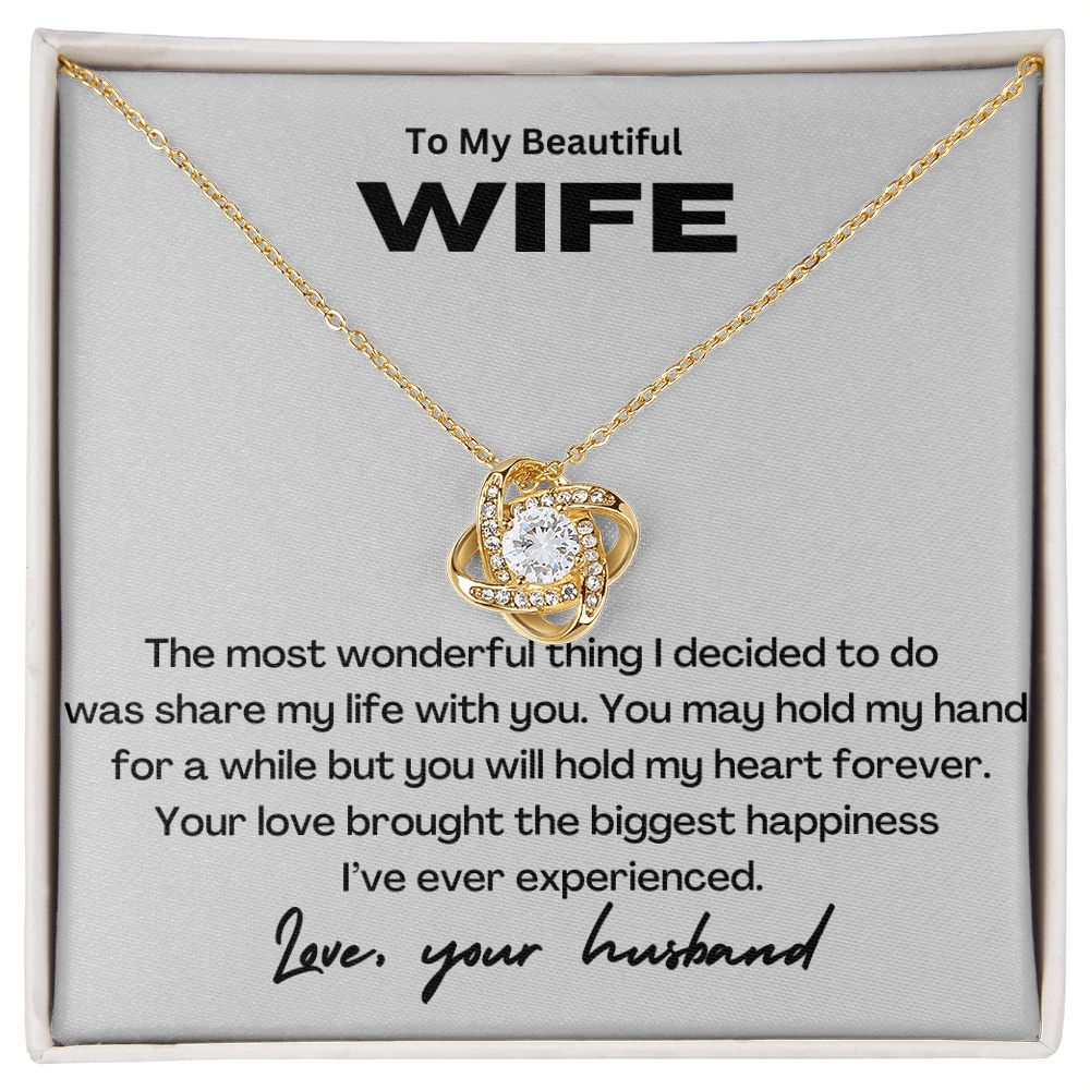 To My Beautiful Wife Love Knot Necklace