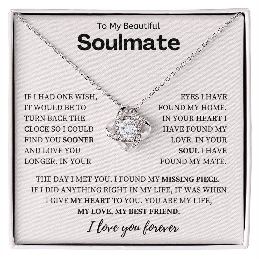 To My Beautiful Soulmate, Love Knot Necklace