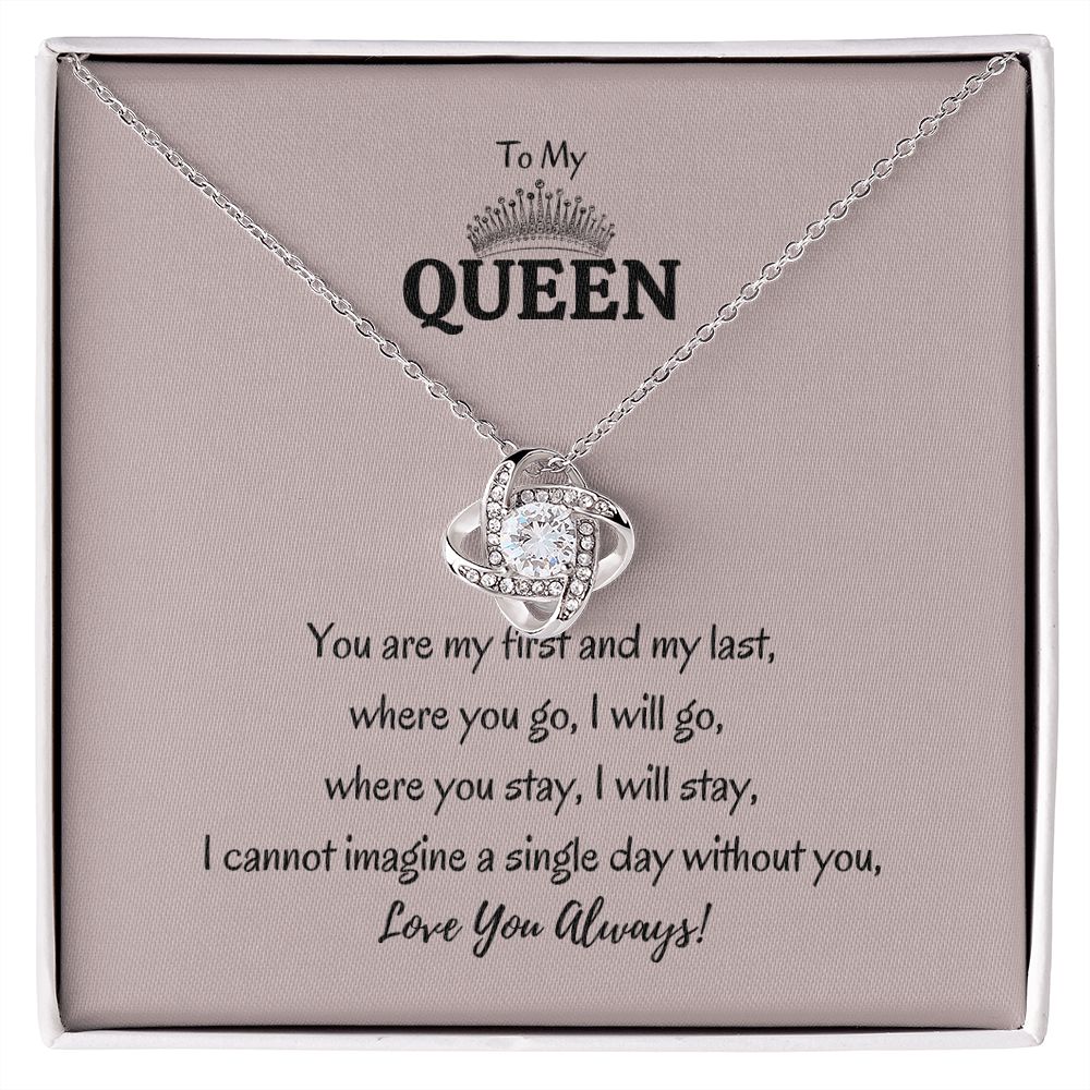 To My Queen Love Knot Necklace