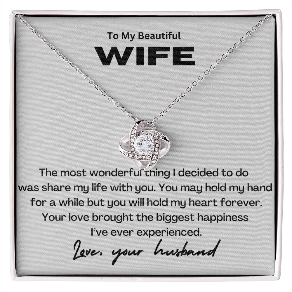 To My Beautiful Wife Love Knot Necklace